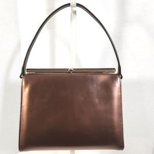Town and country shoes pantent bronze brown vintage 50s 60s handbag evc